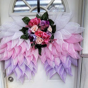 Angel Wing Wreath: Custom Color Floral Sympathy Decor