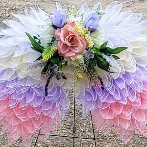 Angel Wings Wreath: Custom Color Floral Sympathy Decor
