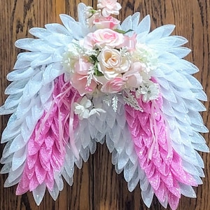 Angel Wings Wreath: Choose Your Color, Sympathy Easter Decor