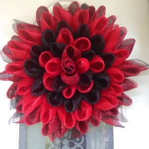 Red & Black Flower Door Wreath: Everyday Wall Decor