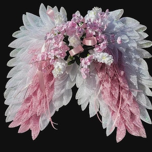 Angel Wings Wreath: Custom Color Memorial Decor