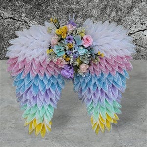 Angel Wings Wreath: Sympathy Memorial Decor