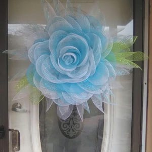 gift for mom, Deco Mesh Rose Flower Wreath, flower wreath, christmas wreath,  summer wreath, spring wreath, door wreath, front door wreath,