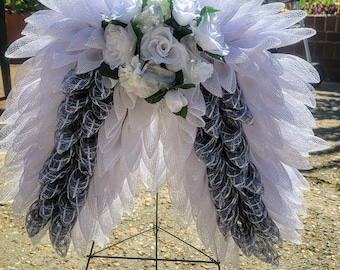 Custom Angel Wings Wreath: Memorial Easter Spring Decor