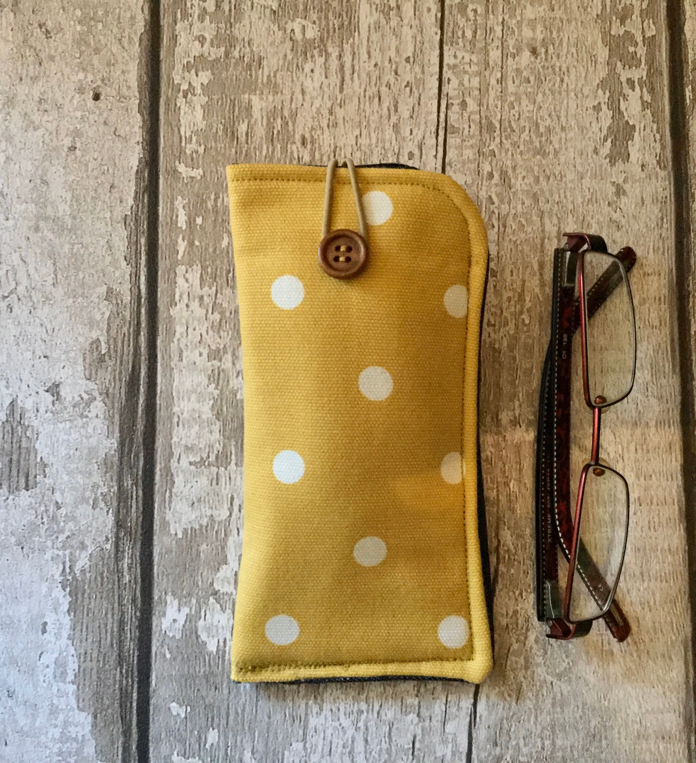Ochre Spotty Glasses Case/ Pouch. Sunglasses Case. Spectacle Etsy