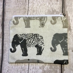 Borsa per il trucco con elefante, organizer per borse, borsa per cosmetici pastello, astuccio per animali, custodia con cerniera, borsa foderata. Regalo per la mamma