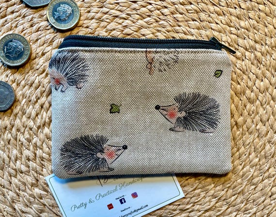 Hedgehog Zipped Coin Travel Card Credit Card Case