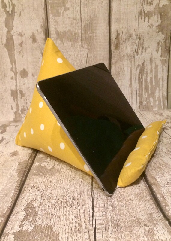 Spotty Tablet Bean Bag Holder. Yellow Ipad Stand. Ereader Etsy
