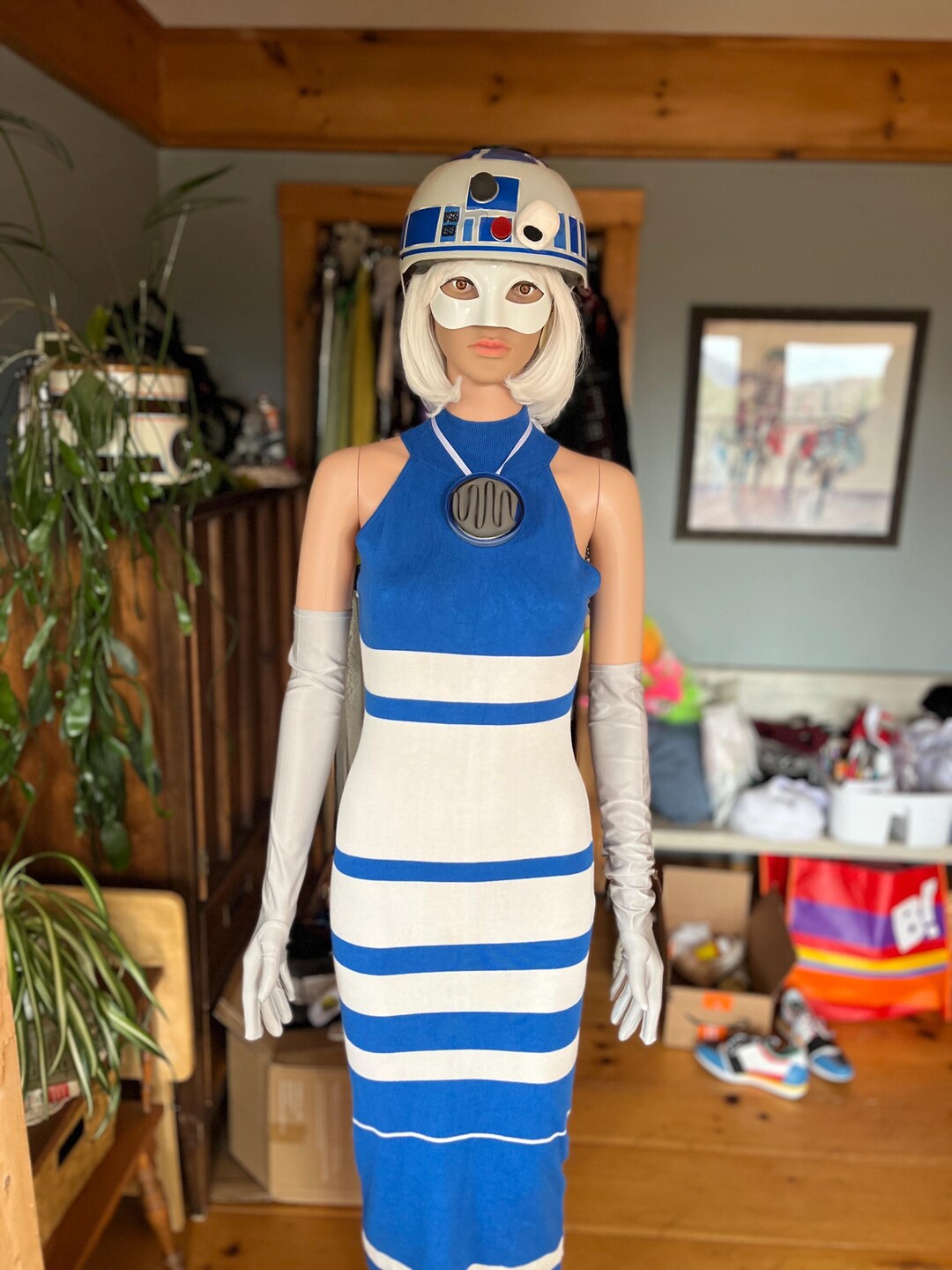 White Silver and Blue Space Droid Robot Masquerade Cosplay Costume - Etsy