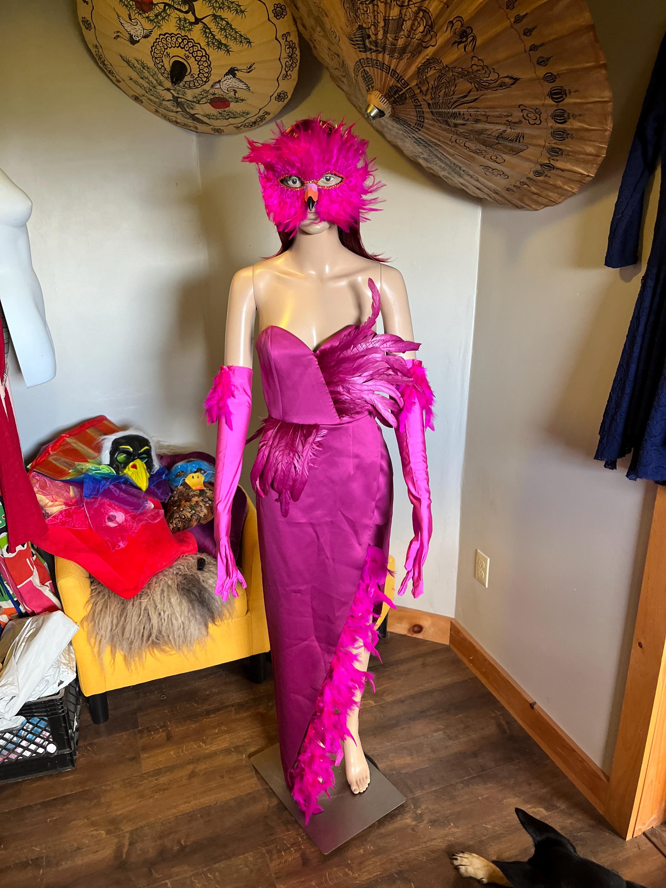 Women's Fancy Flamingo Costume Dress - Soft Medium Size Party Costume