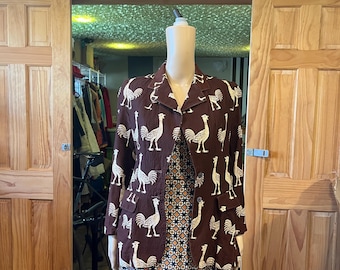 Vintage Evan Picone Rooster Dinner Jacket / Blazer