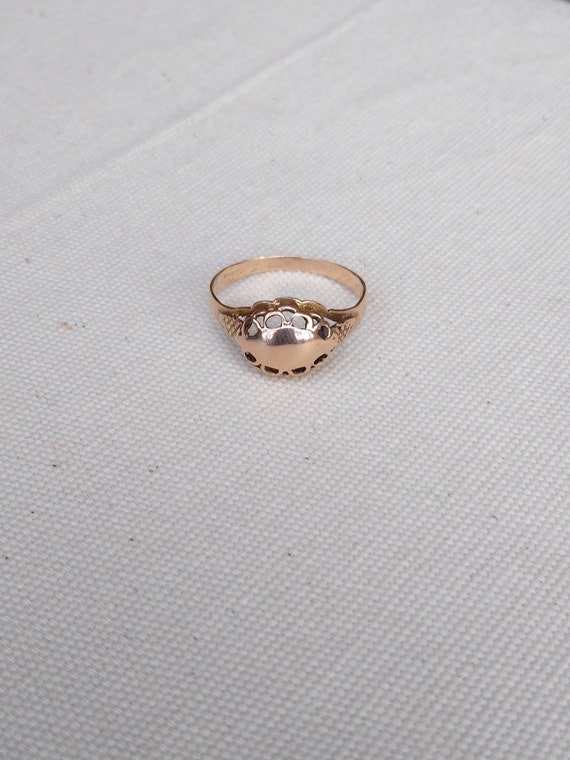 Dome Princess Ring, Vintage 10k Rose Gold Ring, Si
