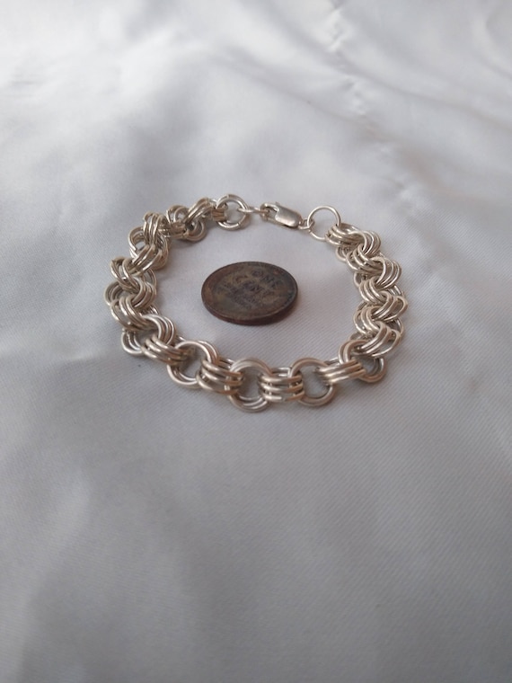 7" Chunky Bracelet, Sterling Silver Charm Bracele… - image 8