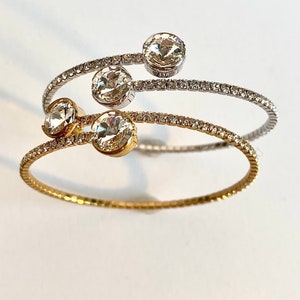 Single Row Flexible Rhinestone Crystal Bracelet