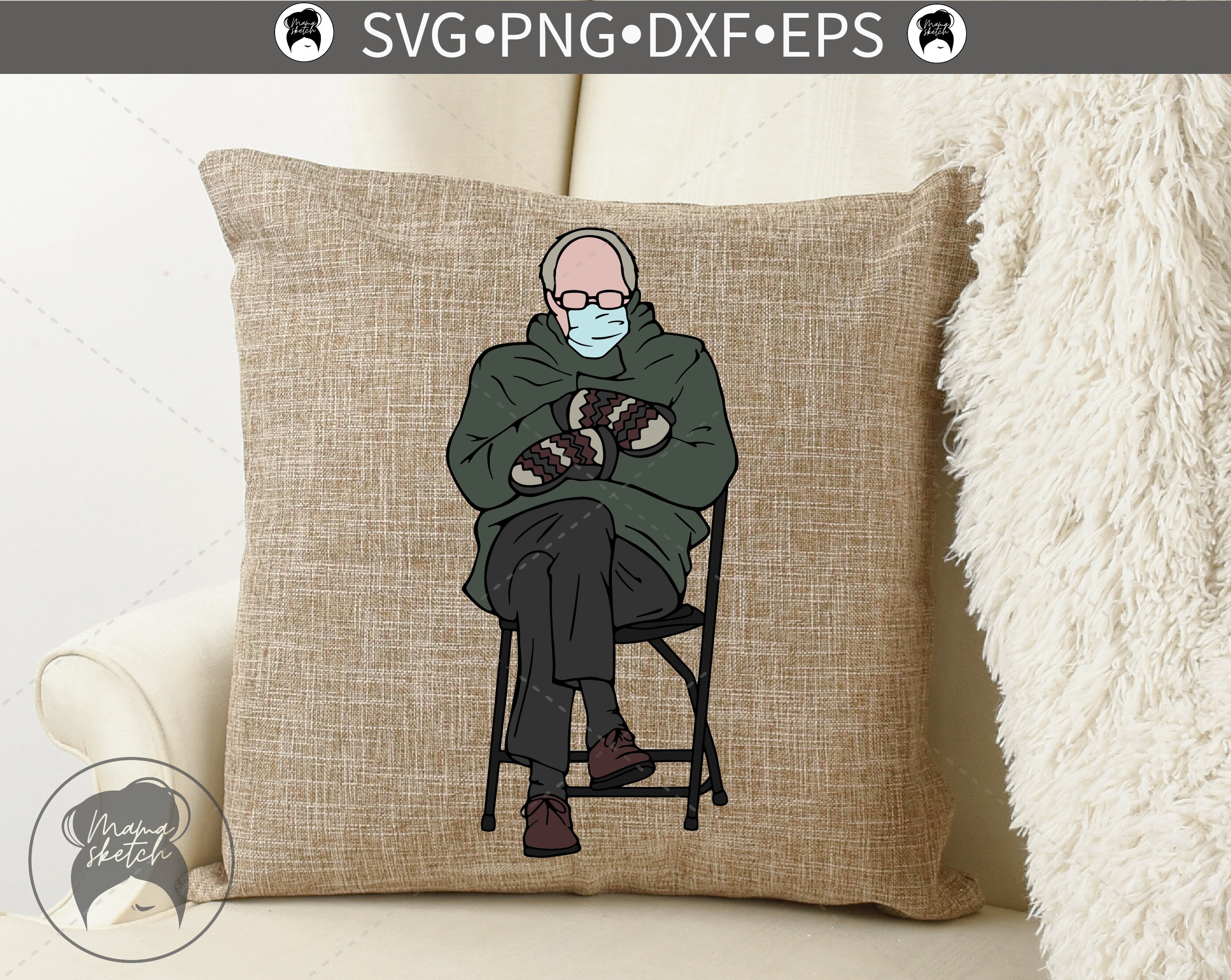 Bernie Sanders Svg Png Dxf Eps Bernie Mittens Svg Face Mask | Etsy