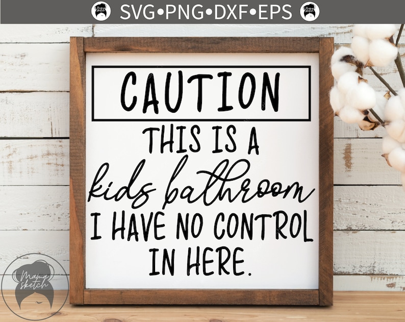 ACHTUNG Dies ist ein Kinder Badezimmer svg png dxf eps, Badezimmer Lustige Spruch, Digitaler Download Dateien, Badezimmer Schild, Wandschild Bild 1