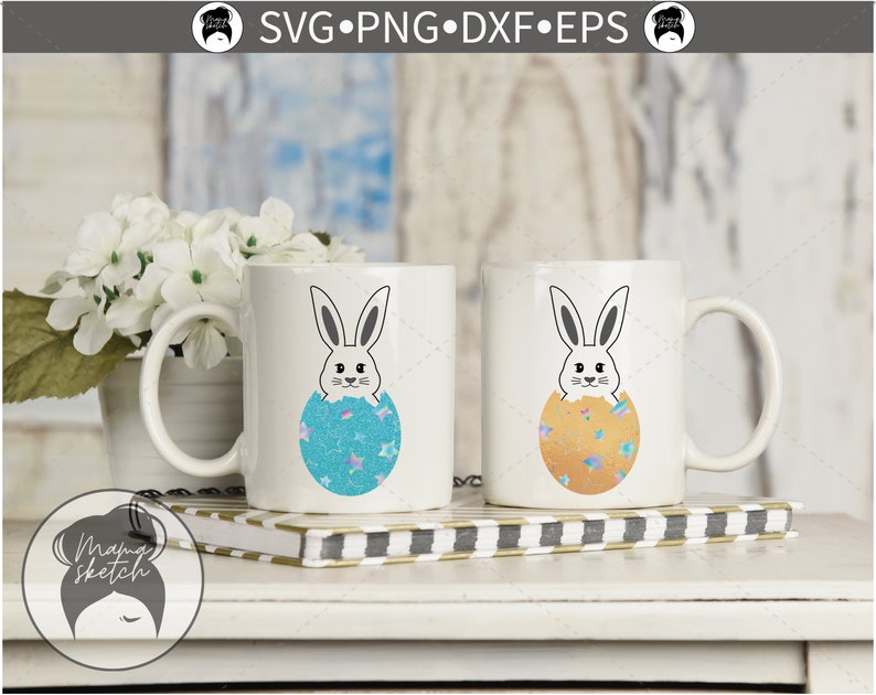 Easter Bunny Bundle Svg Png Dxf Eps, Rabbit Split, Bunny Svg, Egg Shell ...