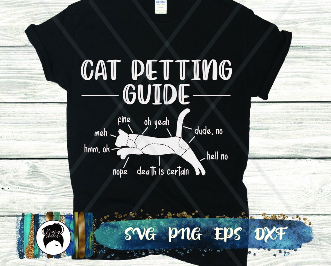 cat petting guide t shirt