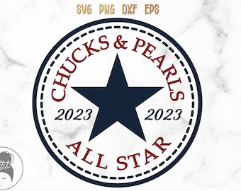 Chucks and Pearls All Star svg png dxf eps, Kamala Harris, Chuck and Pearls 2023 svg Cut File for Cricut, Harris Biden Sororities