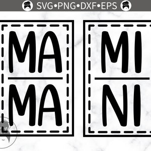 Mama e Mimi con Frame svg, png, eps, dxf, Momlife, Mother Day, Matching Family Files, Mommy and Me set, Rectangle Frame