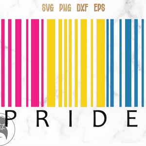 Pansexuell Pride Streckkod svg png eps dxf, Pansexuell Gay Pride Digitala Filer, LBGTQ Klippfil, Pansexuell Flagga Färg Streckkod, Streckkod Klippfiler