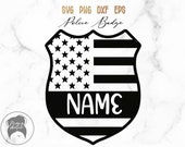 Police Badge svg, America Flag svg, US Flag svg, Customized Your Name, Hero Tag svg, Digital Download - svg, png, eps,dxf