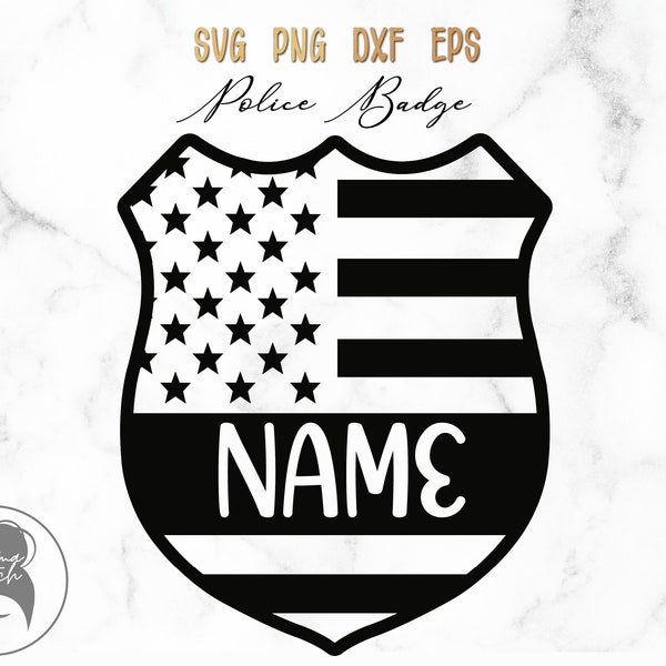 Police Badge svg, America Flag svg, US Flag svg, Customized Your Name, Hero Tag svg, Digital Download - svg, png, eps,dxf