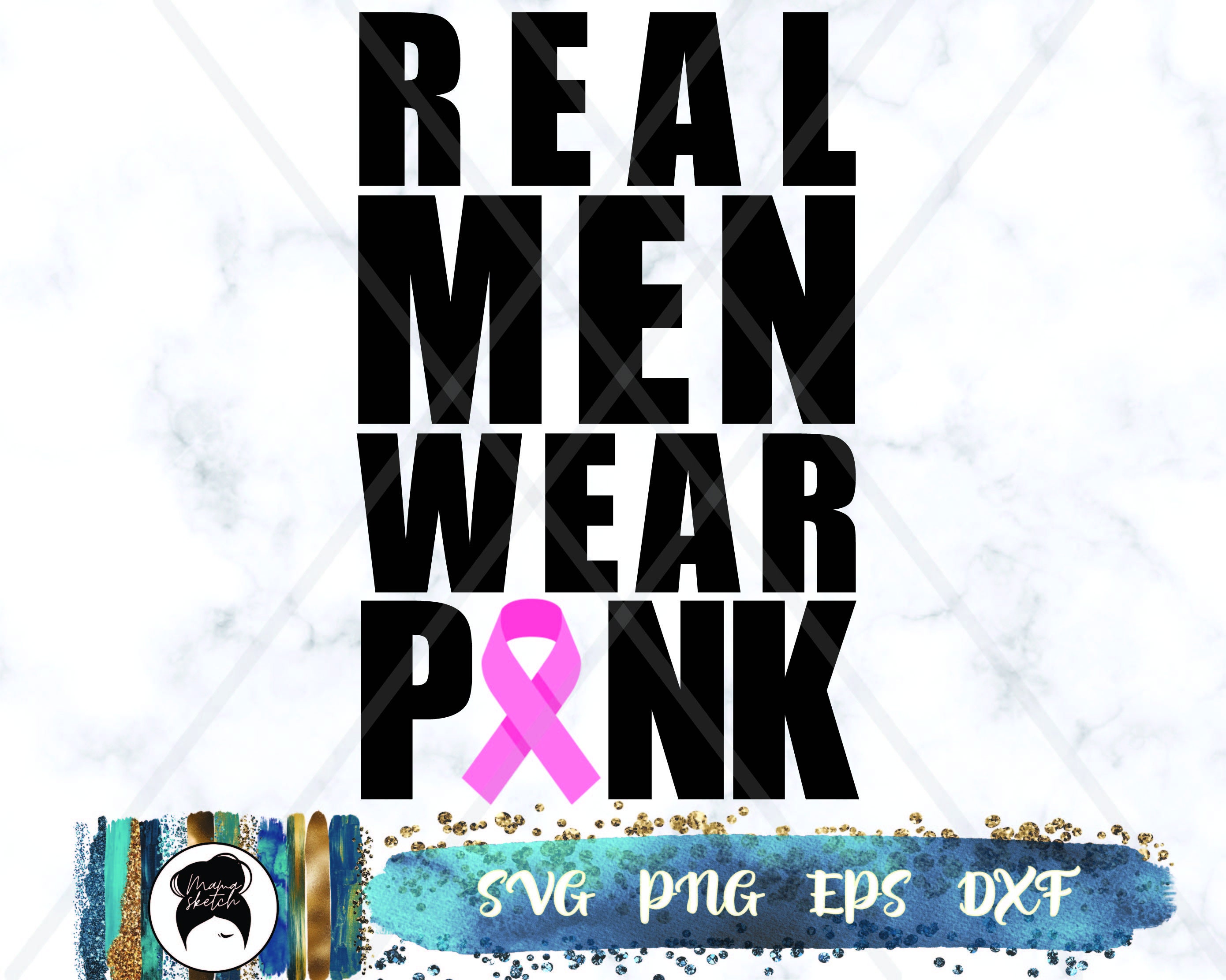 Real Men Wear Pink svg Pink Ribbon svg Cancer Awareness svg | Etsy