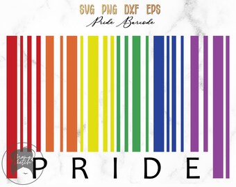 Rainbow Pride Barcode svg, Barcode svg, LGBTQ Pride Barcode svg, Rainbow svg, Digital Download, Vector Files - svg, png, dxf, eps