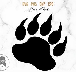 Bear Foot Print svg, Bear Claws svg, Animals Foot Print, Bear Silhouette svg, Cricut Files, Digital Files - svg, png, dxf, eps