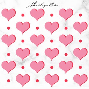 Heart Pattern svg png eps dxf, Valentine&#39;s Day Digital Files, Love Symbol Files, Polka Dots and Hearts, Cricut Digital Files