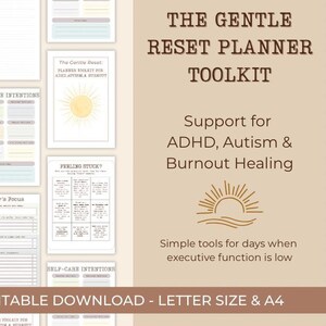 ADHD Autism Planner: Gentle Reset Toolkit (A4 & Letter) (Digital Download)