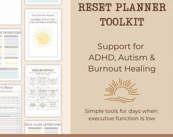 ADHD Autism Planner: Gentle Reset Toolkit (A4 & Letter) (Digital Download)