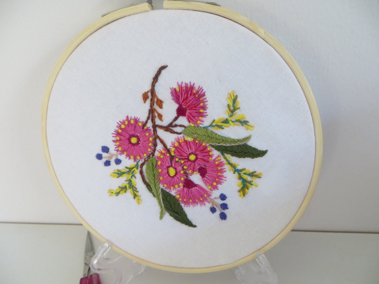 Australian native flower embroidery art embroidered native Etsy