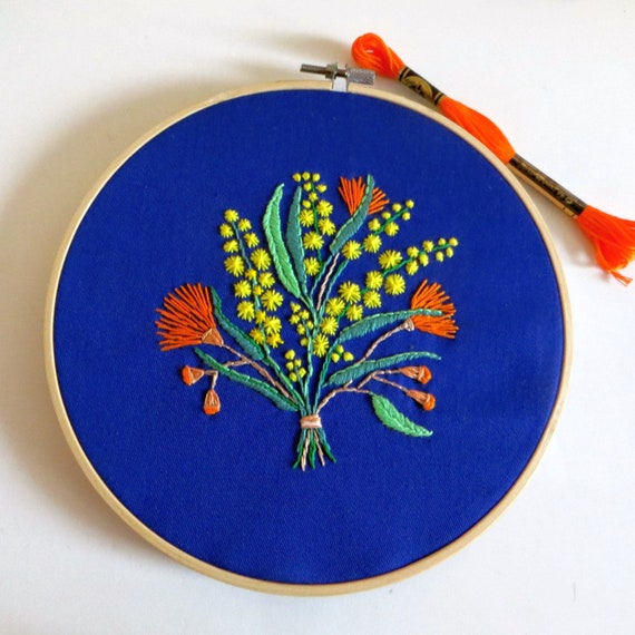 Australian Native Flower Embroidery Art Flower Embroidery Etsy