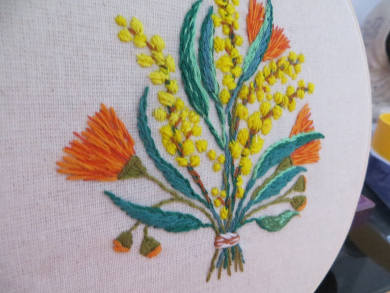 Australian Native Flower Embroidery Art Flower Embroidery Etsy