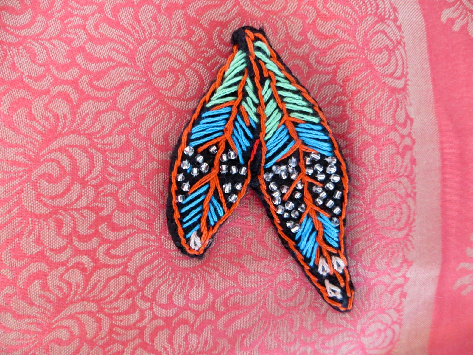 Embroidered brooch Australian brooches for women beaded felt Etsy