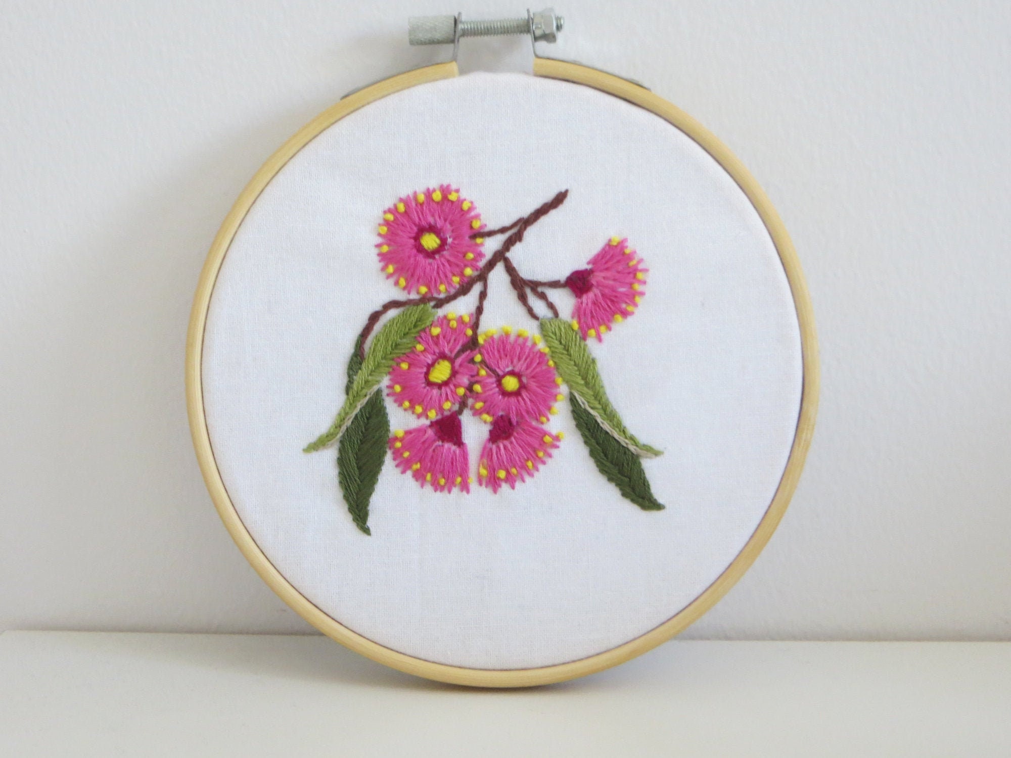 Australian flower embroidery art embroidered native Etsy