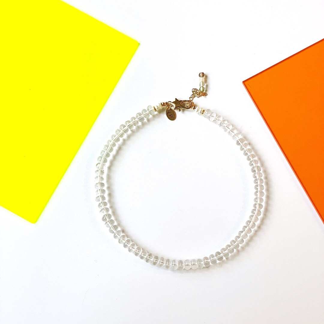 Clear candy necklace vintage glass beads clear beads etsy