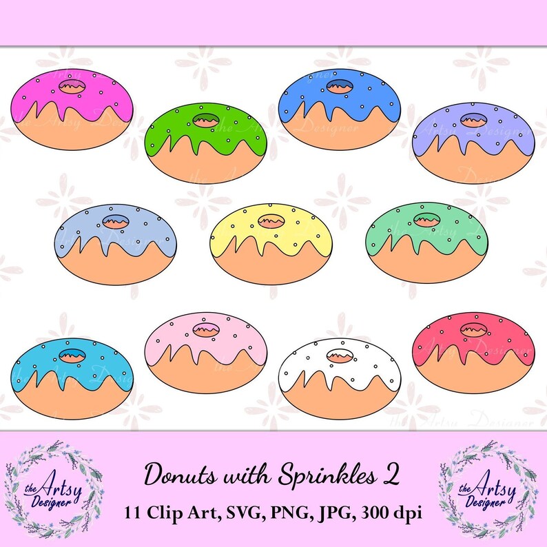 Sweets Clipart Donut Clipart Sweets Vector Retro Style Sweets Commercial Use Dessert Clipart Donuts Party 11 Donuts Clipart