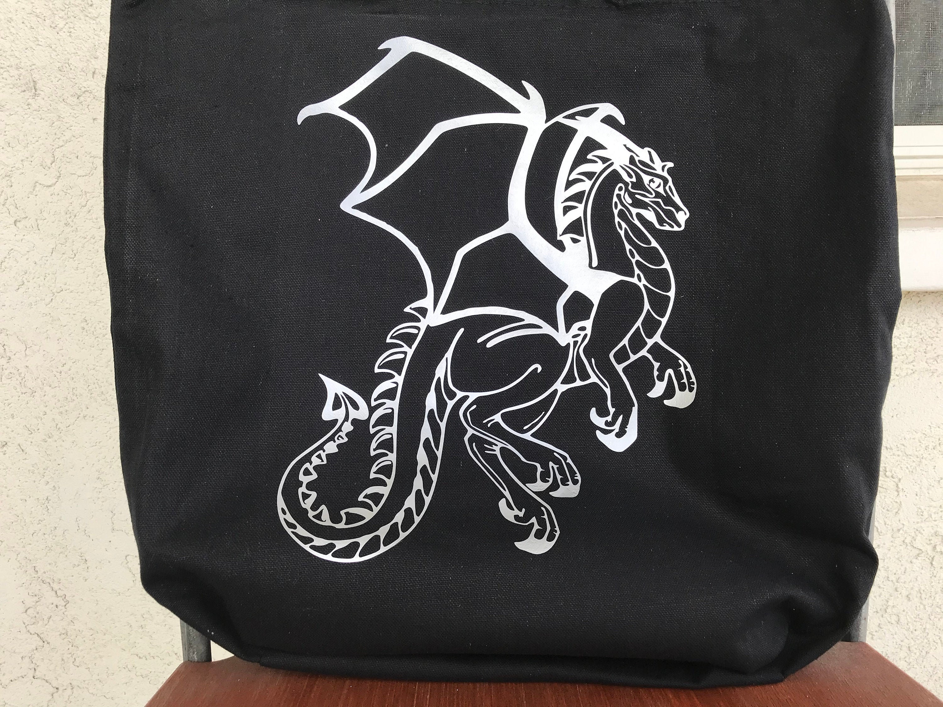 Silver Dragon tote bag Etsy