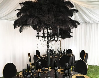 50 pcs black ostrich feathers wedding decoration celebration carnival event feathers decoration material