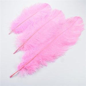 100 Pcs Pink Ostrich Feather for Crafts Wedding Decoration Natural ...