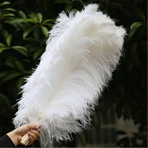 Romantic White Ostrich Feathers 100pcs Wedding Decoration Handmade diy  Craft Feather 6-32&quot;  Optional