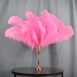 100 Pcs pink Ostrich Feather for Crafts Wedding Decoration Natural Feather Table Centerpieces Party diy Accessories Carnival Plumes
