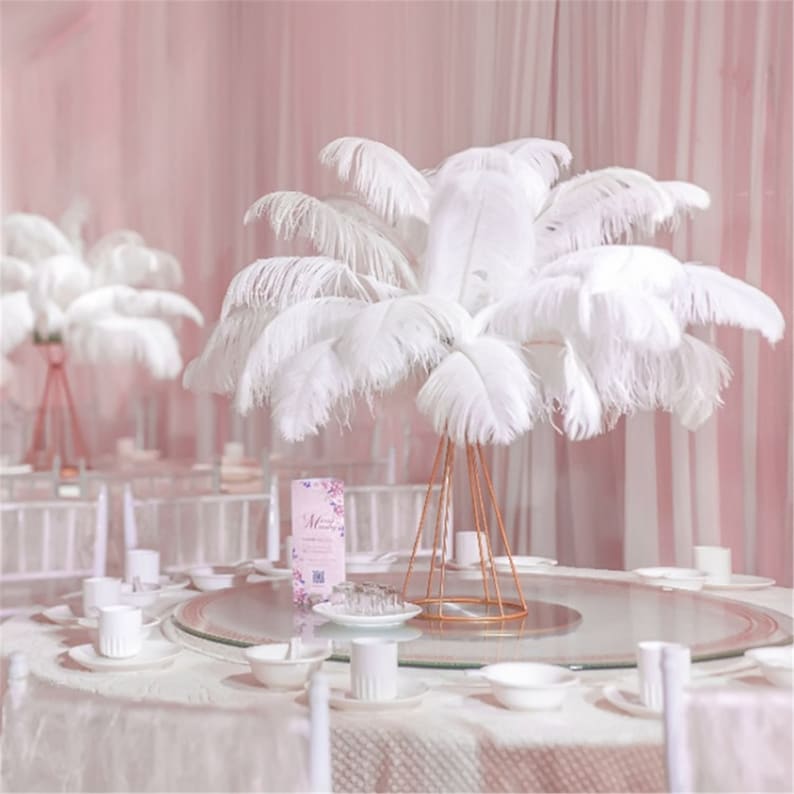 Romantic White Ostrich Feathers 10pcs Wedding Decoration Handmade diy Craft Feather 6-32 Optional image 1