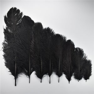 100 Pcs black Ostrich Feather for Crafts Wedding Decoration Natural Feather Table Centerpieces Party diy Accessories Carnival Plumes image 6