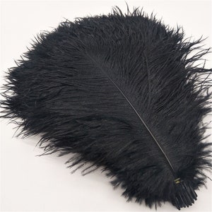 Romantic Black Ostrich Feathers 100pcs Wedding Decoration Handmade diy  Craft Feather 6-32"  Optional