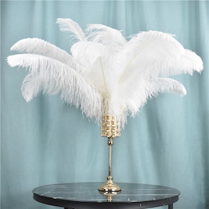 100 Pcs White Ostrich Feather for Crafts Wedding Decoration Natural Feather Table Centerpieces Party diy Accessories Carnival Plumes