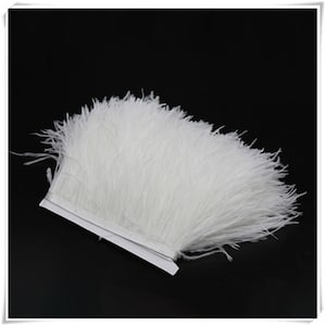 High Quality Natural White Ostrich Feather Trimming Height 10-15cm Feathers Ribbon for DIY Wedding Party Dresss Decoration Craft